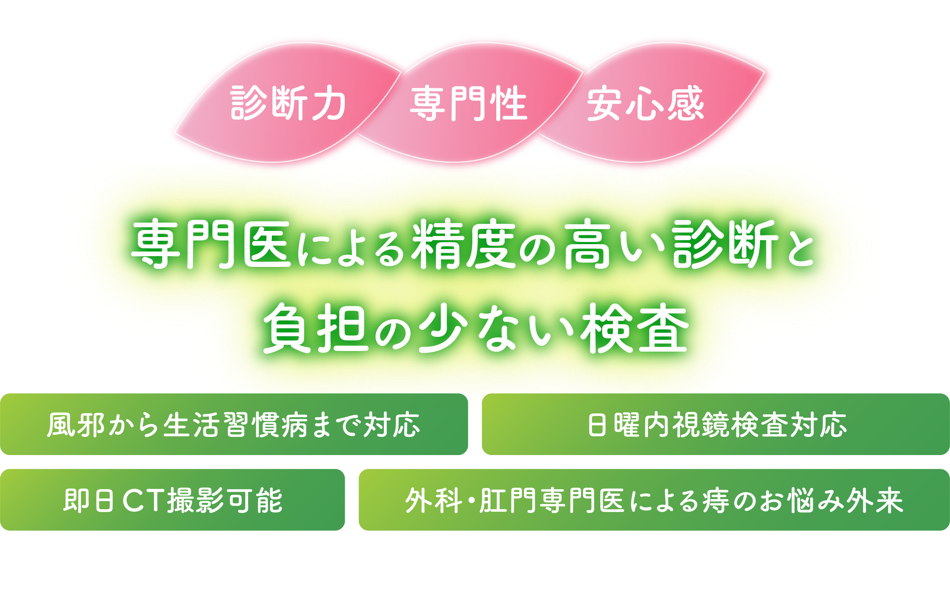 専門医による精度の高い診断と負担の少ない検査
